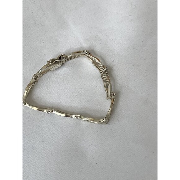 premex 925 sterling silver chain flat link bracelet 7 inches MCM Statement Mod - Picture 6 of 9
